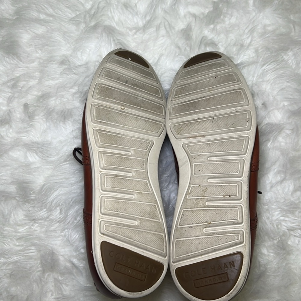 Cole Haan Men's Size US 13 M Grand.OS Brown Leather Wingtip Oxford Shoes C26471 - Picture 4 of 6